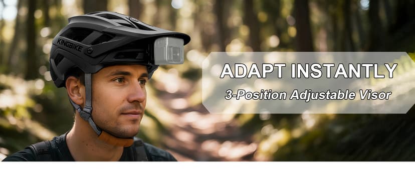 KINGBIKE NTA-8776 Mountain Bike Helmet Professional Ebike Helmets with 3-Level Adjustable Visor & Camera Mount E-MTB Helmet for Adults Men Women Youth E-Bike Safety Certified