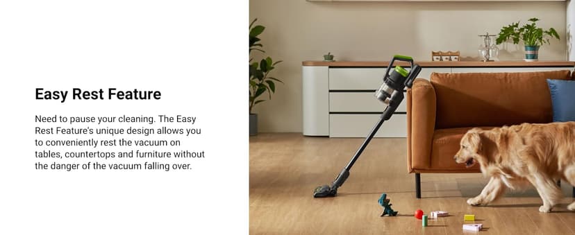 Eureka RapidClean Pro Cordless Vacuum Cleaner for Hard Floors, Lightweight Stick Vacuum LED Headlights, Convenient Stick and Handheld Vac, Green, NEC285GR