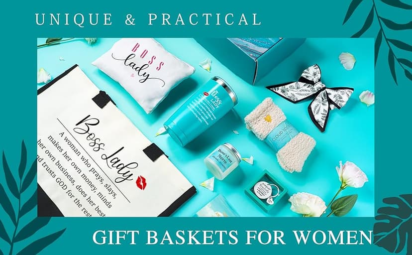 Boss Lady Gifts for Women, Bosses Day Gifts for Women, Best Boss Christmas Gift with Canvas Tote Bag, Funny Cool Box for Bosses Female, Office Leader Appreciation Gift for Birthday Boss's Day