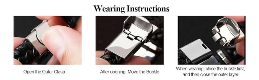 EDSG Mens Bracelet Personalized Custom Bracelets for Men Leather Engraved Bracelet Gift for Boyfriend Husband Dad Bestman Gift for Valentines Day Christmas, Birthday, Wedding, Anniversary, Father's Day