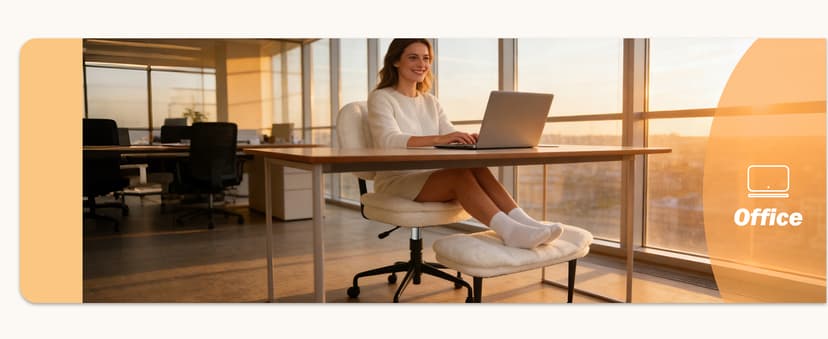 Criss Cross Chair with Footrest, 360° Swivel Faux Shearling Office Chair, Extra Wide Seat with Sofa-Like Comfort, Ergonomic Cross Legged Desk Chair for Cozy Reading, Meditation