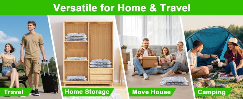 Vacuum Seal Bags for Clothing with Wireless Electric Pump - Travel & Home Use, 15 Pack Ideal Space Saver Vacuum Storage Bags, Travel Vacuum Bags for Luggage