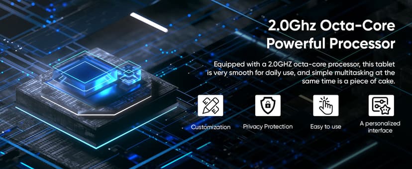 WXUNJA Android 15 Tablet,11 Inch Tablets with Octa Core Processor, 12GB RAM 128GB ROM 1TB Expand, Widevine L1, 8000mAh Battery, 2.4/5Ghz Dual WiFi/GPS/FM, 5/8MP Cameras, Case Included, Blue