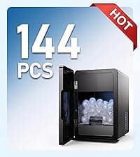 Silonn Ice Makers Countertop, 44lbs Per Day, 2 Ways to Add Water, Auto Self-Cleaning, Stainless Steel Ice Machine for Home Office Bar Party