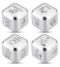 Anniversary Steel Gifts for Him Her Date Night Dice Gift for Boyfriend Girlfriend Wife Husband Couple Women Men Food Dice Decider Sweetest Day Birthday Wedding Valentines Christmas White Elephant