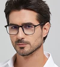 ANRRI Blue Light Blocking Glasses, Anti Eyestrain Lens Lightweight Frame Eyeglasses, Black, Men/Women