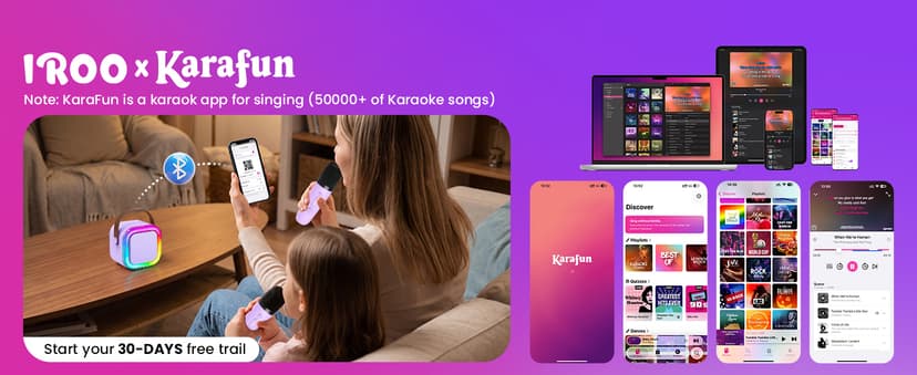 Mini Karaoke Machine for Kids, 2025 TOP Toys Christmas Birthday Gifts Ideas for Girls Ages 4, 5, 6, 7, 8, 9, 10, 12+ Years Old, Portable MP3 Player with 2 Wireless Mics for Party