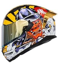 HAX Obsidian Full Face Dual Visor Adult Motorcycle Helmet for Motorbike Street Bike with Pinlock Ready DOT Approved Matte Black Gold L