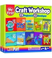 7 stuffed animal & plush pillow projects. Pre-punched felt & instructions included. Gift for girls & boys KRAFUN My First Sewing Kit for Kids Ages 6-12 | 7 Animal Dolls B091GXM2Y6