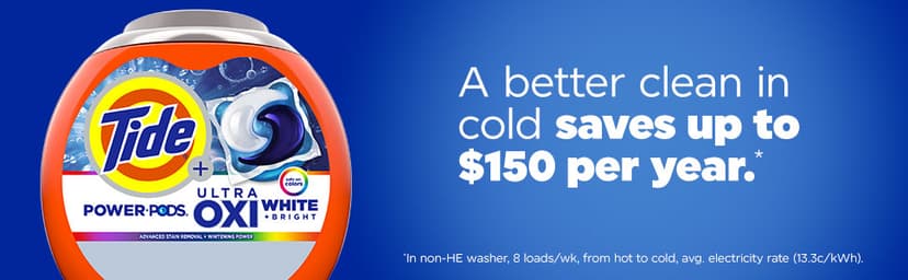 Tide Power PODS White Laundry Detergent Pacs, 45 Count, Brilliant Whitening + Color Protect