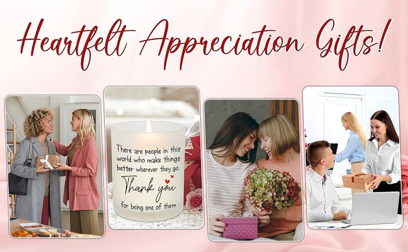 OASSIE Thank You Gifts for Women - Long Lasting Vanilla Lavender Candle 10 Oz - Appreciation Inspirational Birthday Gifts for Women Coworkers Friend Teachers Nurses Boss Employees