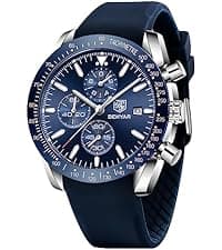 BENYAR BY BENYAR Watch for Men Analog Quartz Chronograph Waterproof Luminous Designer Mens Wrist Watches Business Work Sport Casual Dress Watch with Silicone Strap Elegant Gifts for Men