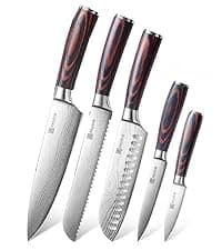 PAUDIN Nakiri Knife - 7" Razor Sharp Meat Cleaver and Vegetable Kitchen Knife, High Carbon Stainless Steel, Multipurpose Asian Chef Knife for Home and Kitchen with Ergonomic Handle