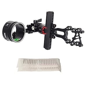 Archery Bow Sight for Compound Bows Target Hunting Single Pin or 5 Pin Bow Sight with 6X 1.75 Scope Lens Long Bar Right Hand for Quicker Sight Acquisition