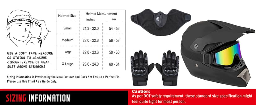CARTMAN Adult Dirt Bike Helmets Motocross ATV Dirtbike Offroad Full Face Motorcycle Helmet, DOT Approved Matte Black and Blue