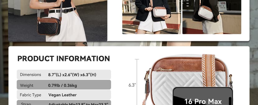 BOSTANTEN Quilted Crossbody Bags for Women Vegan Leather Purses Small Shoulder Handbags with Wide Strap