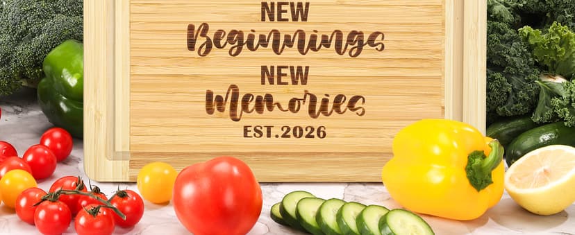 New Beginnings Gifts for Women Men Couple New Homeowner Closing New Apartment Essentials New Memories House Warming Gift New Home 2026,Engraved Cutting Board New Home Gift Ideas B0DS43P1D8