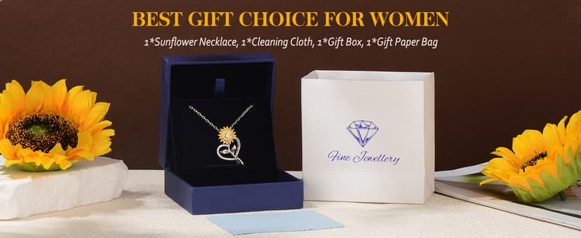 Anniversary for Gifts Women Wife, 18k Gold Plated Sunflower Necklaces for Women, Anniversary Her Gifts Birthday Gift for Wife You Are My Sunshine Woman's Jewelry Girlfriend Grandma Mom Daughter