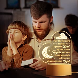 Baptism Gifts for Girl Boy, Nursery Decor Night Light Gifts for Bedtime Prayer, Baby Christening Gifts for Boys Girls, Dedication Gifts Baptismal Gifts Birthday Gifts for Kids, Baptism Decorations