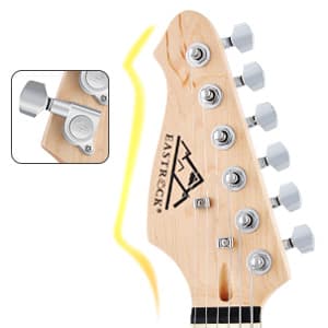 EASTROCK 39 inch Full-Size Electric Guitar Kit for Beginner Starter with 10w Amp, Bag, Capo, Shoulder Strap, String, Cable, Picks.(39" Left Handed, Silver Gray) Not Contain a Battery