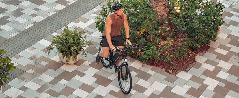 Jasion EB5 Electric Bike for Adults with Peak 1000W Brushless Motor, 40Miles 20MPH Commuting Electric Mountain Bike with 360Wh Removable Battery, 7-Speed, 26" Tires and Front Fork Suspension