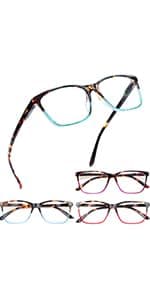 Henotin 3-Pack Blue Light Blocking Reading Glasses,Spring Hinge Computer Readers for Men Women,Anti UV Ray Filter Eyeglasses (3 Mixed Color, 2.75)