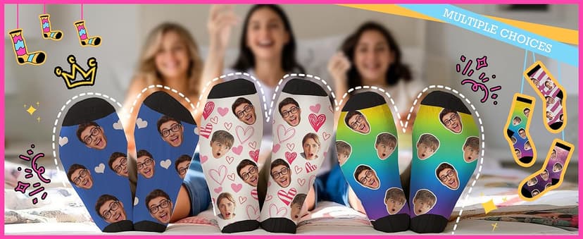 Bemaystar Custom Socks with Photo,Personalized Socks Gifts,Funny Sock Gag Gifts