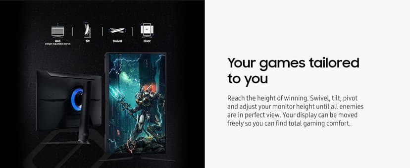 Samsung 27-Inch Odyssey G3 (G30D) Series FHD Gaming Monitor, 1ms, 180Hz, AMD FreeSync, Adjustable Stand, Black Equalizer, Virtual Aim Point, Eye Saver Mode, Flicker-Free, LS27DG302ENXZA