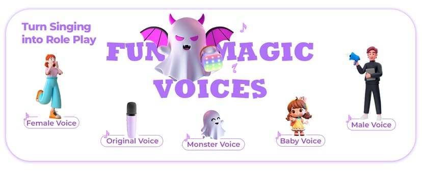 Mini Karaoke Machine with 2 Wireless Microphones, TOP Kids Gifts for Girls Ages 3, 4, 5, 6, 7, 8, 9, 10, 11, 12 +Years Old, 4-12th Christmas Birthday Toy Gift for Girls Boys Party (Purple)