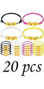 20 Pcs Sports Party Favors Charm Bracelets,Soccer Basketball Football Baseball Volleyball Bead Ball Bracelets Adjustable Inspirational Wristbands Sport Theme Birthday Party Favor Gifts for Teen Adults