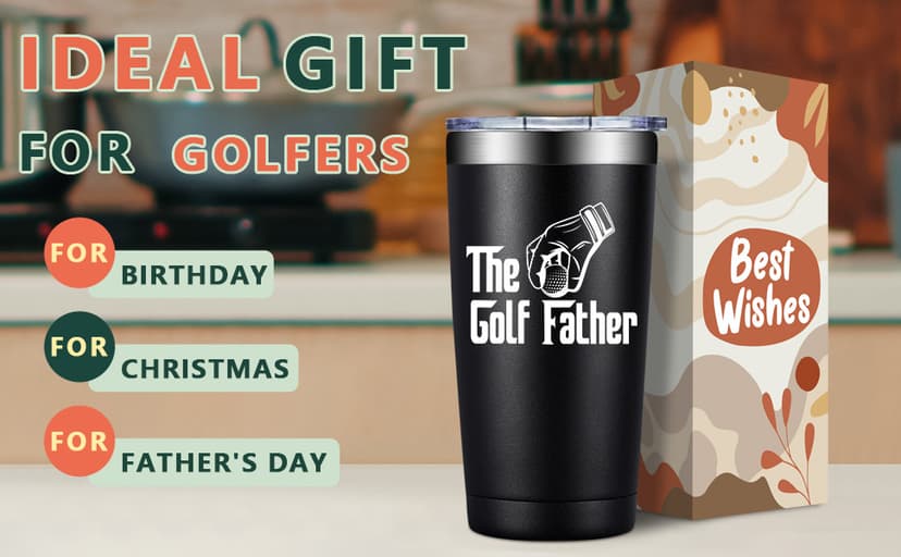 Grifarny Golf Gifts for Men - Fathers Day Golf Gifts for Dad, Grandpa, Papa, Husband, Golfers, Golfing Lovers - The Golfs Father Tumbler Mug 20oz