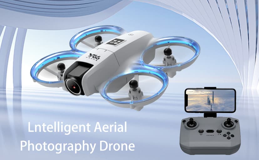RC Small Drone with Dual Cameras, Propeller Guard, Altitude Hold, One-Key Takeoff, 3D Flips, 2 Batteries, Intelligent Obstacle Avoidance, Remote Control Helicopter Airplane, Hovering, APP Control, LED Lights, for Beginners FPV Palm Takeoff Mini Quadcopter (Orange)