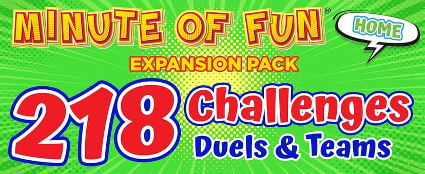 Funwares Home Edition, 218 Minute of Fun Games - Minute to Win It Family Party & Travel for Kids & Adults, 2-12 Players! Play with Everyday Household Items.