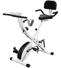 BARWING Stationary Exercise Bike for Home Workout, 5 IN 1 Foldable Indoor Cycling Bike for Seniors, 350LB Capacity, 16-Level Magnetic Resistance, Seat Backrest Adjustments