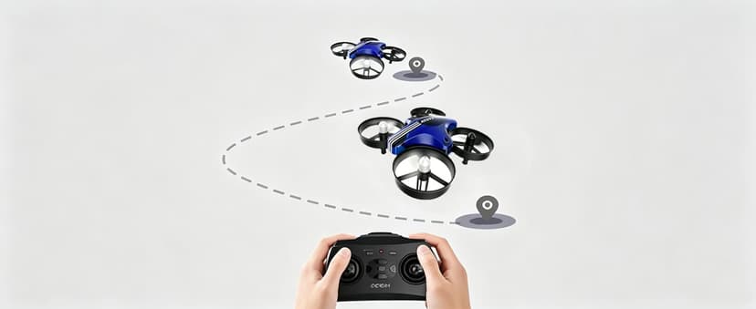 Mini Drone for Kids & Beginners, Indoor RC Nano Helicopter Quadcopter with Auto Hovering,3D Flips,Portable Hand Operated, Birthday& Children's Day Gift for Boys and Girls,Headless Mode & Remote Control,Blue.4-blade design-ATOYX