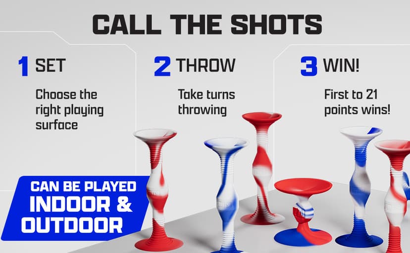 Popdarts USA Themed PRO Pack Game Set (Red White Blue Wigglenobber Target Marker) - Indoor, Outdoor Suction Cup Throwing Game - Competition with a POP