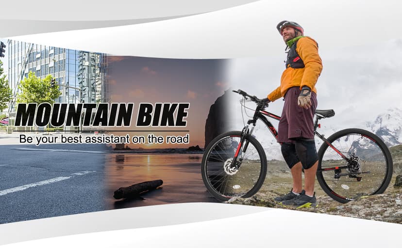 Ktaxon Mountain Bike 24/26/27.5 Inch Men & Women Mountain Bike with 21-Speed Adult Bikes, Double Disc Brake, Suspension Fork and High Carbon Steel Frame