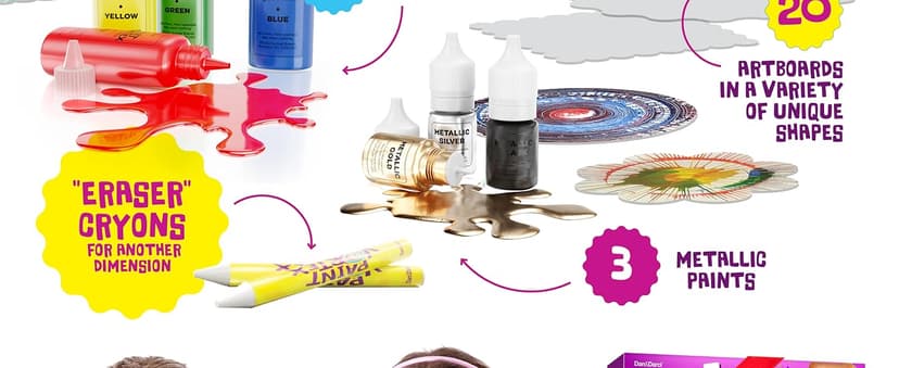 Dan&Darci Paint Spin Art Machine Kit for Kids - Arts & Crafts for Boys & Girls Ages - Art Craft Set Gifts for 6-9 Year Old Boy, Girl - Painting Spinner Toys - Birthday Gift Ideas for Ages 6-12 Years