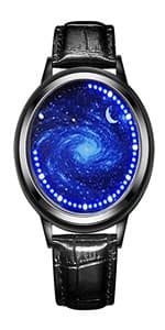 MINILUJIA Waterproof World Map Watches for Men Classic Earth Globe Moon Sun Rotating Eye-catching Cool Unique Mens Watches