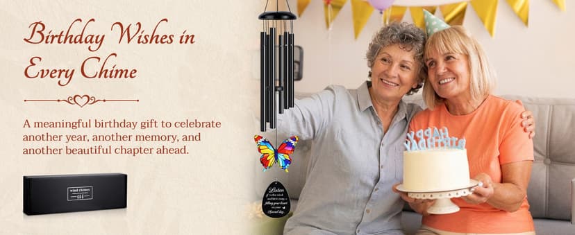 60th Birthday Gifts for Women, 60th Birthday Gifts, 60 Year Old Gift for Woman, Happy 60 Bday Decorations for Women Men, Presents for 60 Year Old Woman Grandma, Mom, Wind Chimes B0G2B9WNXT