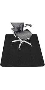 Sycoodeal Office Chair Mat for Hardwood Floor,Office Computer Gaming Chair Mat for Tile Floor,Large Floor Protector Rug,Anti-Slip,Easy to Clean,Pure Black(48"x36")