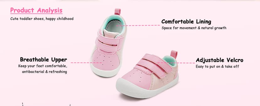 Wide Toe Box Lightweight Non-Slip Outsole Breathable Mesh Upper Birthday Gifts Infant Toddler Baby Zero Drop Shoes Boy Girl First Walking Shoes 6-30 Months B0FNWXKQQ8