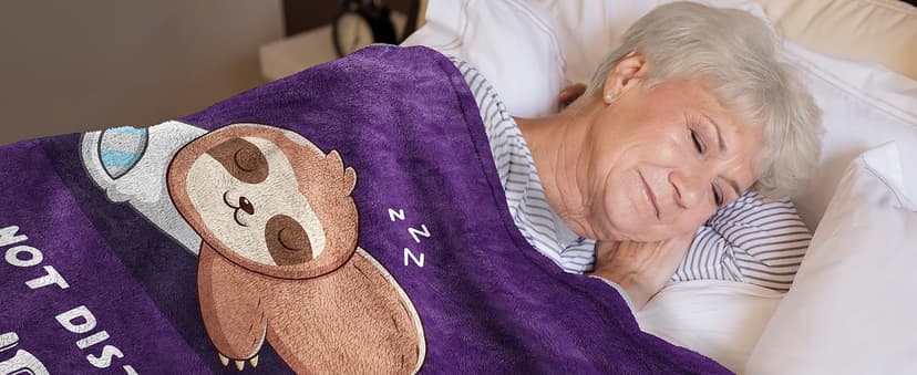 Funny Grandma Birthday Gifts, Grandma is Charging Sloth Blanket 60" x 50", Gift for Grandmas from Grandkids, Grandmas Gifts for Christmas Mothers Day, Super Soft Blanket for Grandmother