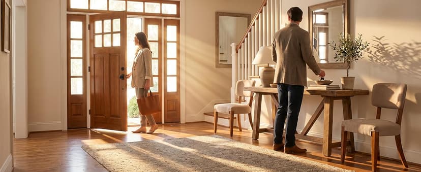 OVENTA Modern Armless Dining Chairs Set of 4, Mid-Century Contemporary Side Chairs with Solid Rubber Wood Legs, Beige Upholstered Fabric Accent Chairs for Dining Room, Kitchen, Living Room
