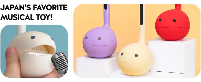 Otamatone Japanese Electronic Musical Instrument Portable Music Synthesizer from Japan by Maywa Denki Studio Award Winning, Educational Fun Gift for Children, Teens & Adults - White