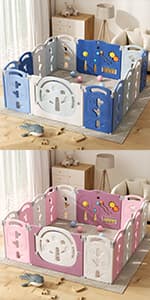 XJD 6-in-1 Toddler Slide and Swing Set, Kids Slide for Toddlers Age 1+, Toddler Outdoor Playset with Basketball Hoop, Football Frame, Swing, Outdoor Indoor Playground for Toddlers 1-3 (Pink)