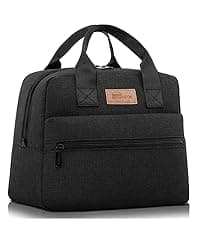 HOMESPON Insulated Lunch Bag for Women Men Adults Lunch Tote with Front Pocket Lunch Box Container Cooler Bag for Work Picnic (Black)