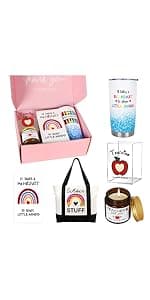 Best Teacher Appreciation Gifts,20 OZ Insulated Tumbler for Women Teacher,Unique Gift Ideas from Students - Funny Socks Thank You Basket Box for New Teachers,Christmas Gifts for Teachers