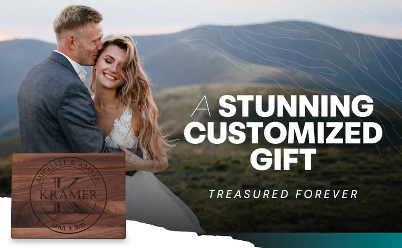 Blue Ridge Mountain Gifts Personalized Wood Cutting Board Laser Engraved Anniversary or Wedding Gift Custom Charcuterie Board Personalized Christmas Gift