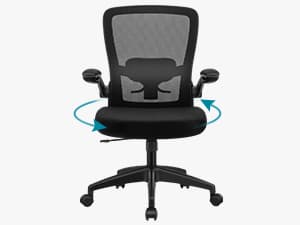 FelixKing Office Chair, Ergonomic Desk Chair Breathable Mesh Chairs Adjustable High Back Lumbar Support Flip-up Armrests, Executive Rolling Swivel Comfy Computer Chairs Home Office Black